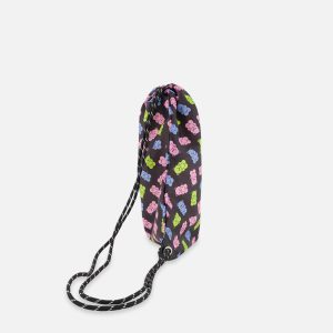 Drawstring Bag Black Printed Gummy Bears - Image 2