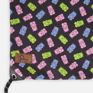 Drawstring Bag Black Printed Gummy Bears - Image 3
