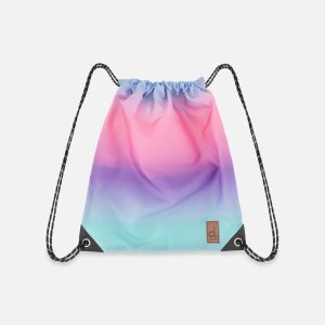Drawstring Bag Blue And Mauve Gradient