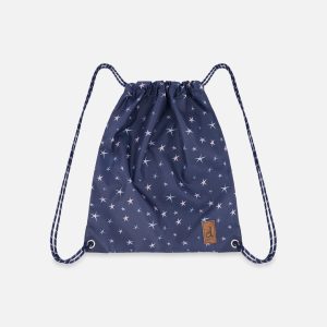 Drawstring Bag Navy With Star Print - Image 5
