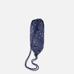 Drawstring Bag Navy With Star Print - Image 2
