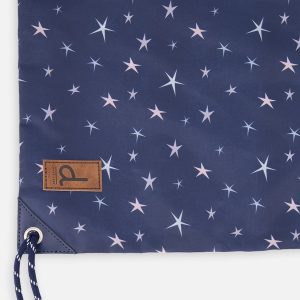 Drawstring Bag Navy With Star Print - Image 3