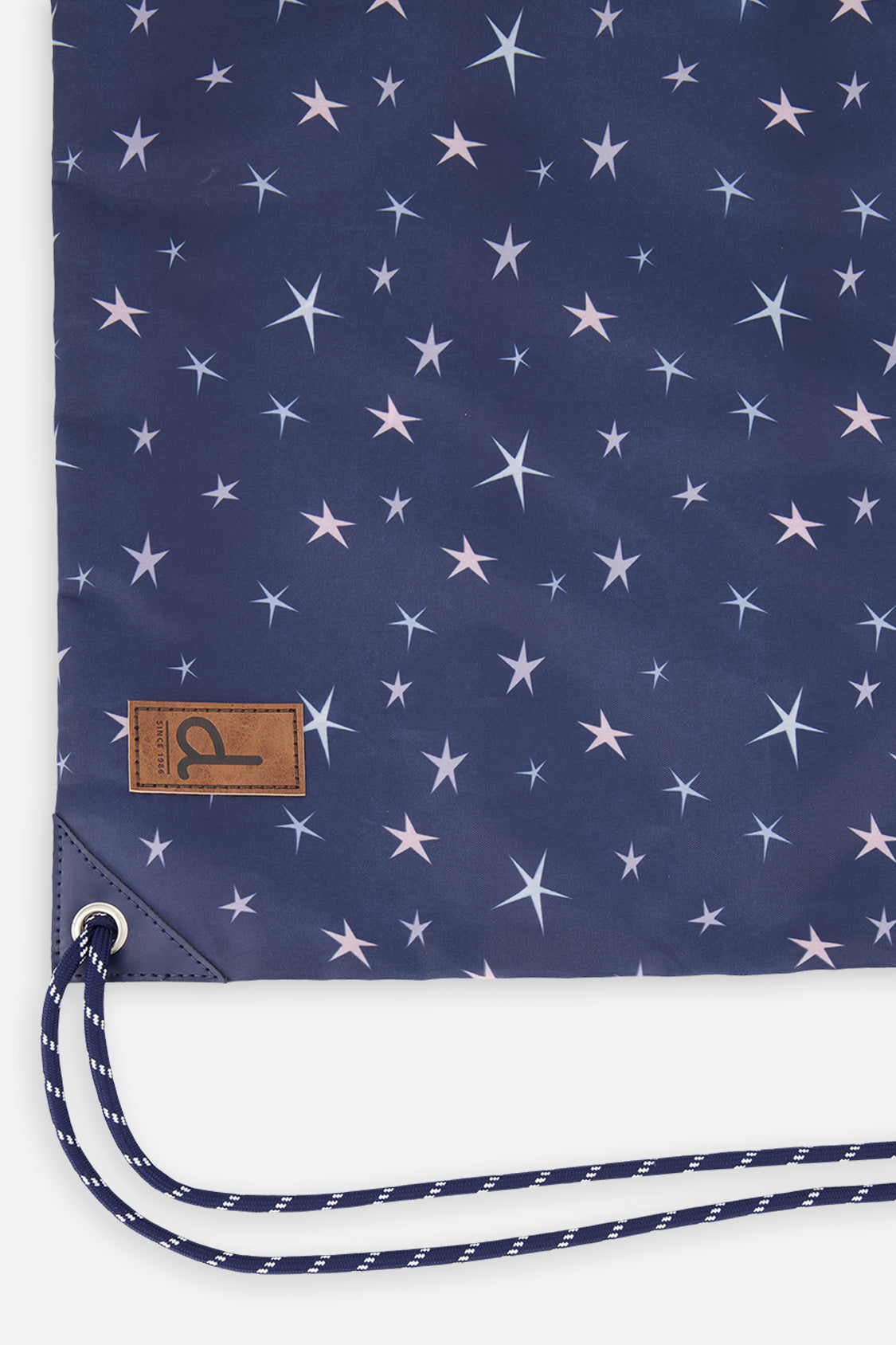 Drawstring Bag Navy With Star Print - Image 3