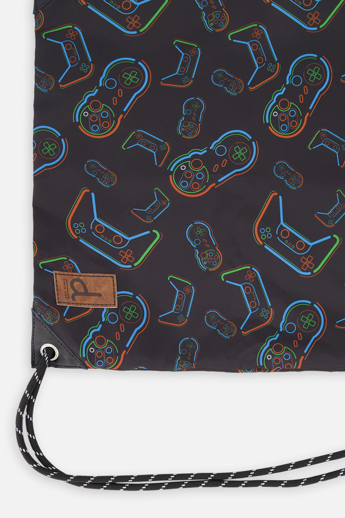 Drawstring Bag Black Printed Controller - Image 3