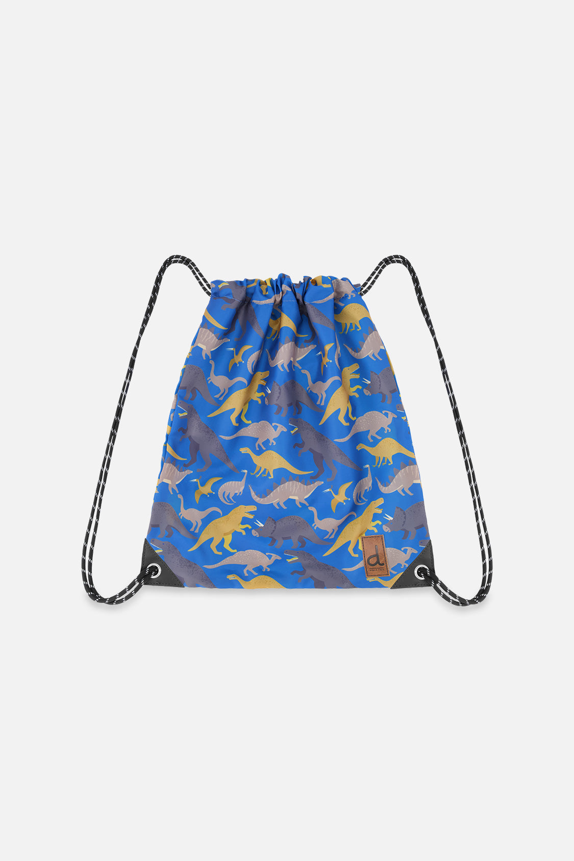 Drawstring Bag Blue Dinosaur Print - Image 5