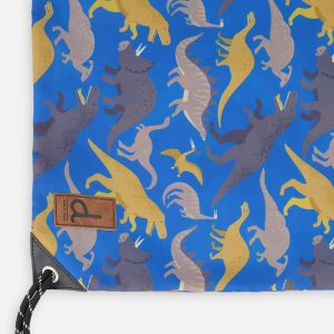 Drawstring Bag Blue Dinosaur Print - Image 3