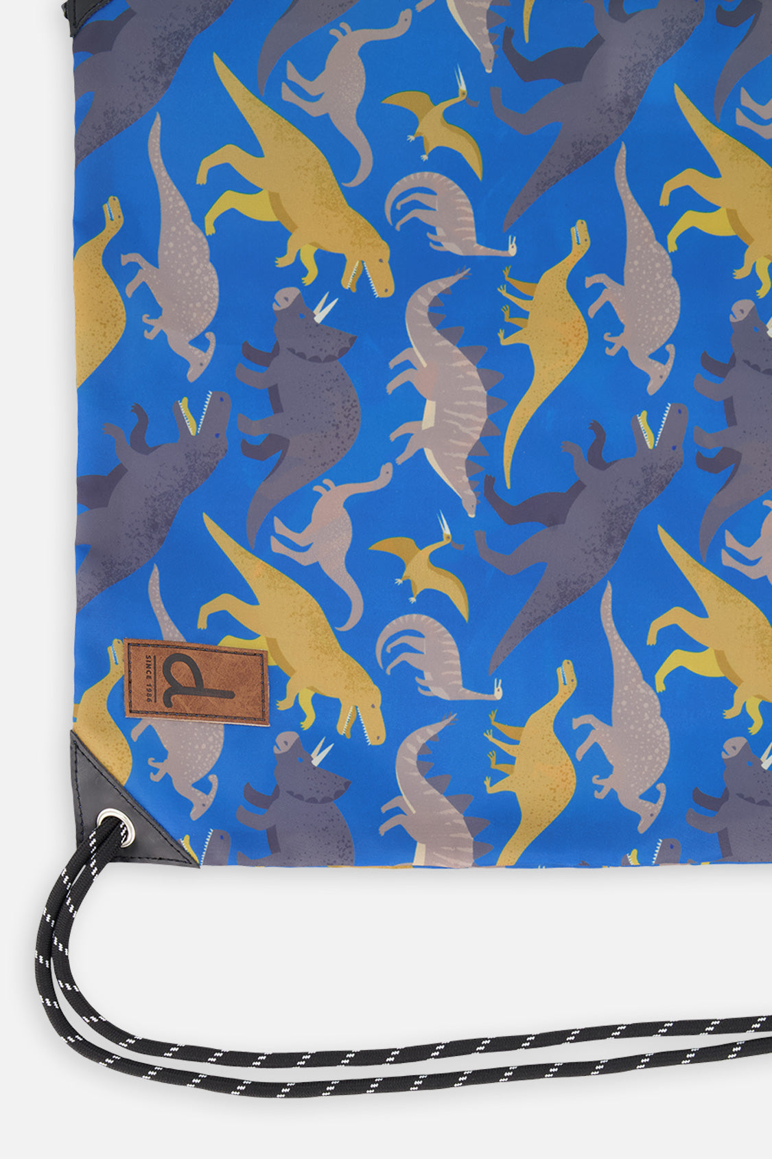 Drawstring Bag Blue Dinosaur Print - Image 3