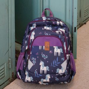 Little Kids Backpack Blue Unicorn Print - Image 2