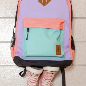 Kids Backpack Lavender, Turquoise And Orange - Image 2