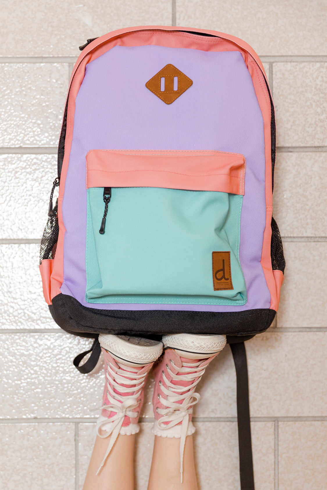 Kids Backpack Lavender, Turquoise And Orange - Image 2