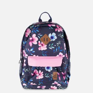 Kids Backpack Blue Floral Print - Image 5