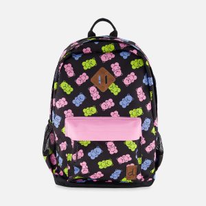Kids Backpack Black Printed Gummy Bears