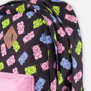 Kids Backpack Black Printed Gummy Bears - Image 4
