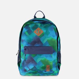Kids Backpack Blue Diamond Print