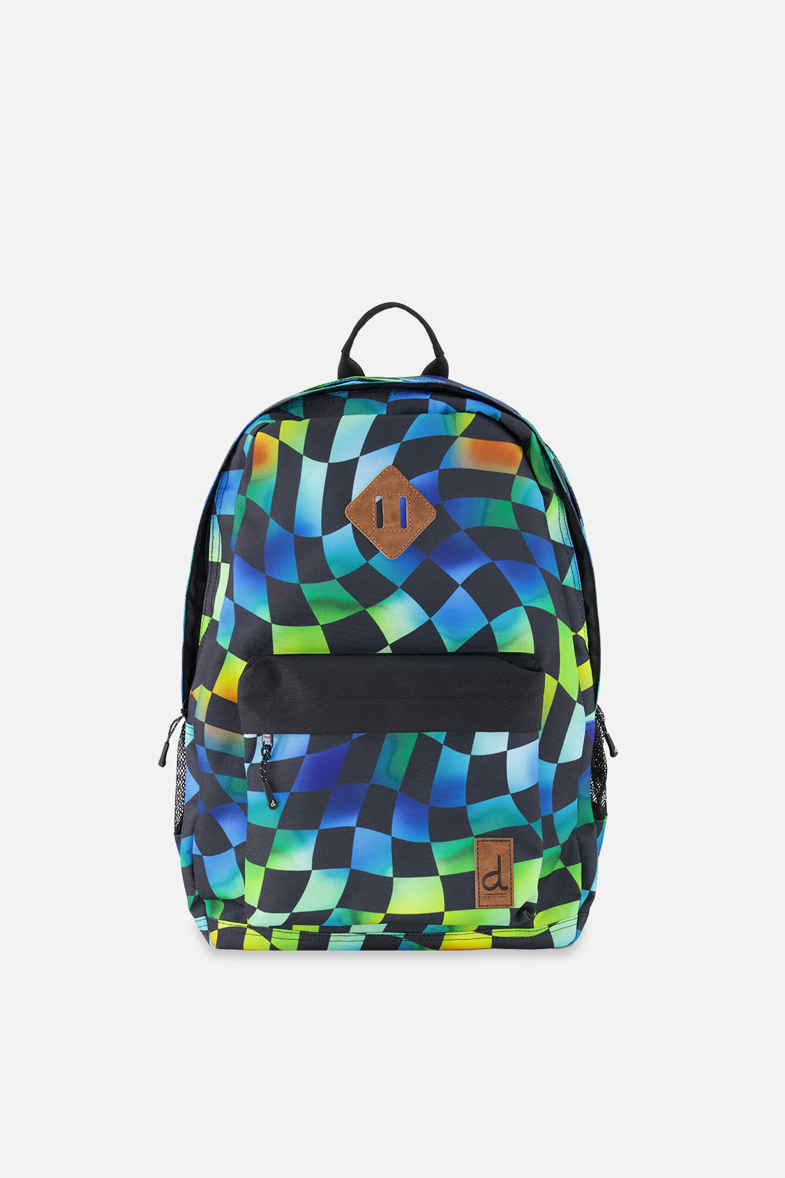 Kids Backpack Blue Checkered Print - Image 6