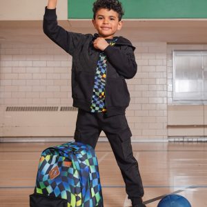 Alternative view of Kids Backpack Blue Checkered Print