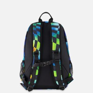 Kids Backpack Blue Checkered Print - Image 3