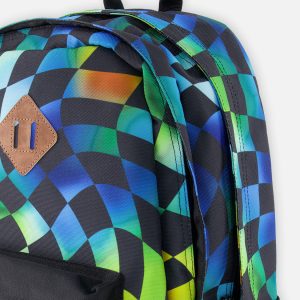 Kids Backpack Blue Checkered Print - Image 4