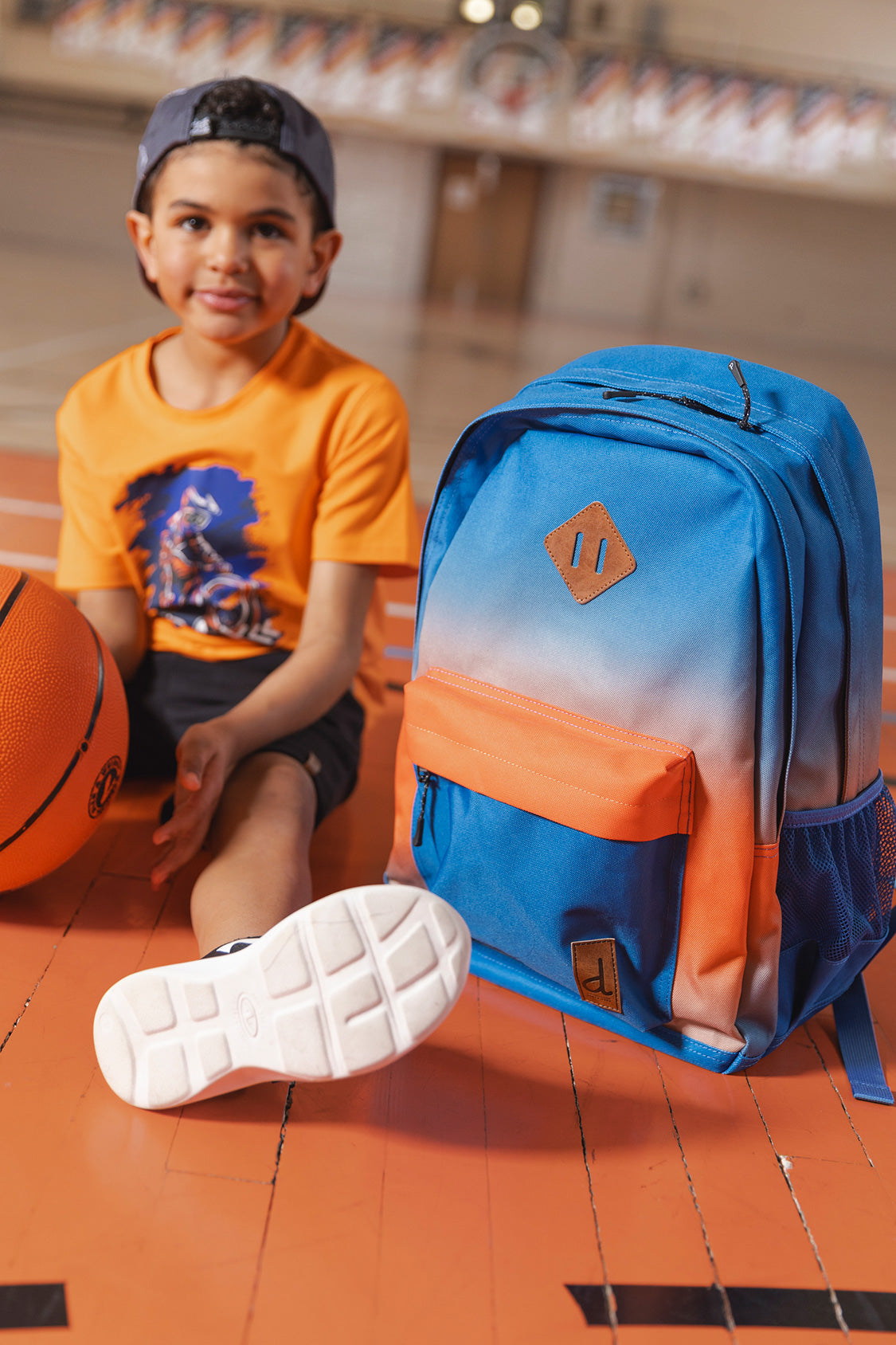 Kids Backpack Blue And Orange Gradient - Image 3