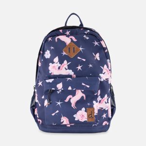 Kids Backpack Navy Unicorn Print - Image 5