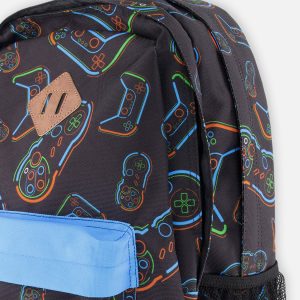 Kids Backpack Black Printed Controller - Image 3