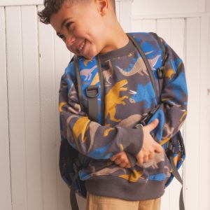 Alternative view of Kids Backpack Blue Dinosaur Print