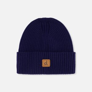 Ribbed Knit Hat Navy Blue
