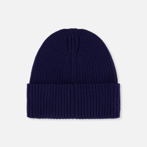 Alternative view of Ribbed Knit Hat Navy Blue