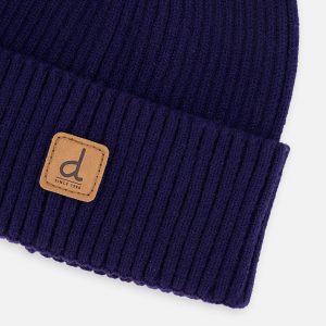 Ribbed Knit Hat Navy Blue - Image 3