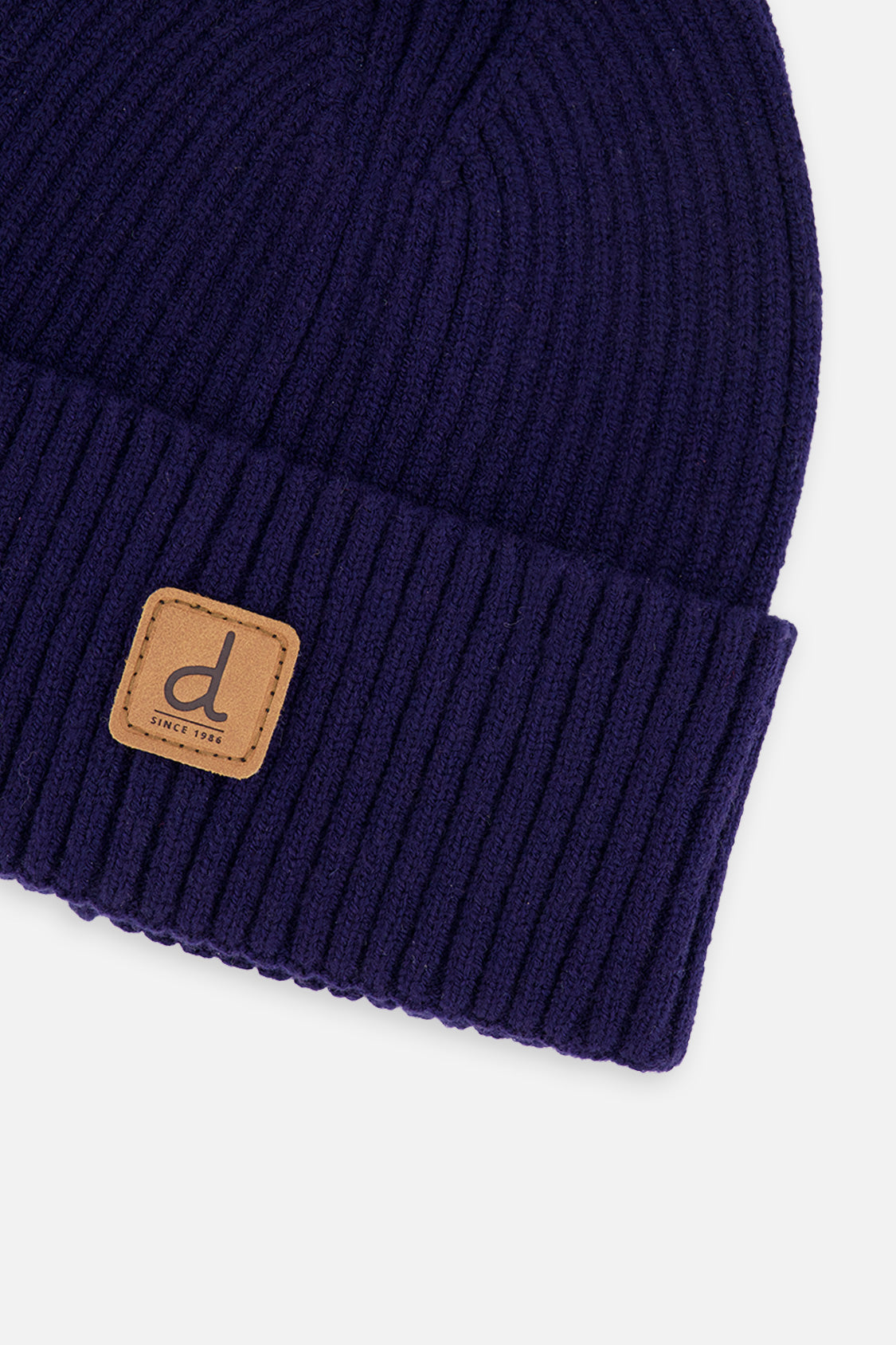 Ribbed Knit Hat Navy Blue - Image 3