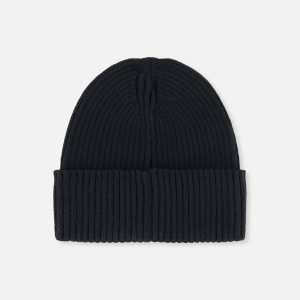 Alternative view of Ribbed Knit Hat Black