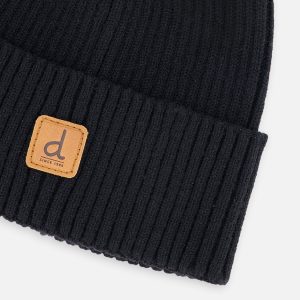 Ribbed Knit Hat Black - Image 3