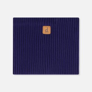 Baby Ribbed Knit Neckwarmer Navy Blue