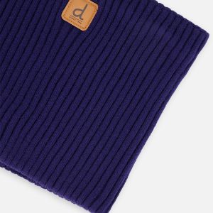 Baby Ribbed Knit Neckwarmer Navy Blue - Image 3