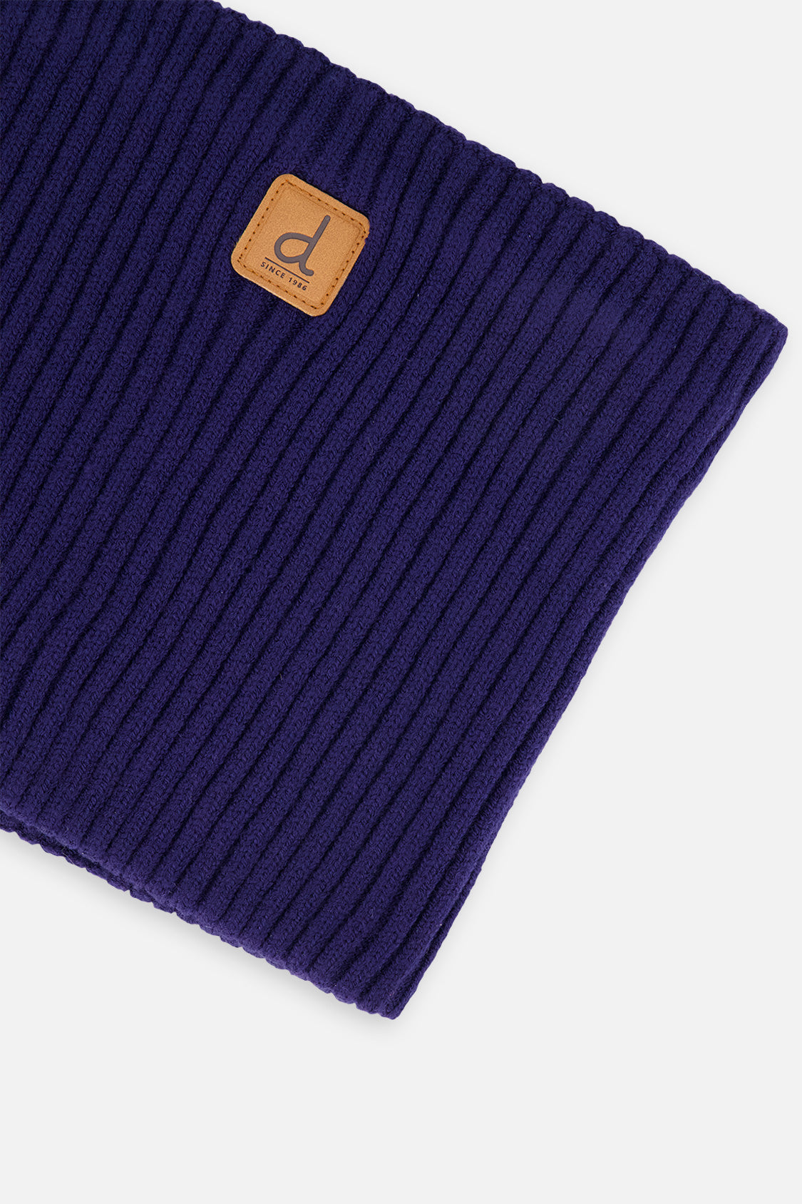 Baby Ribbed Knit Neckwarmer Navy Blue - Image 3