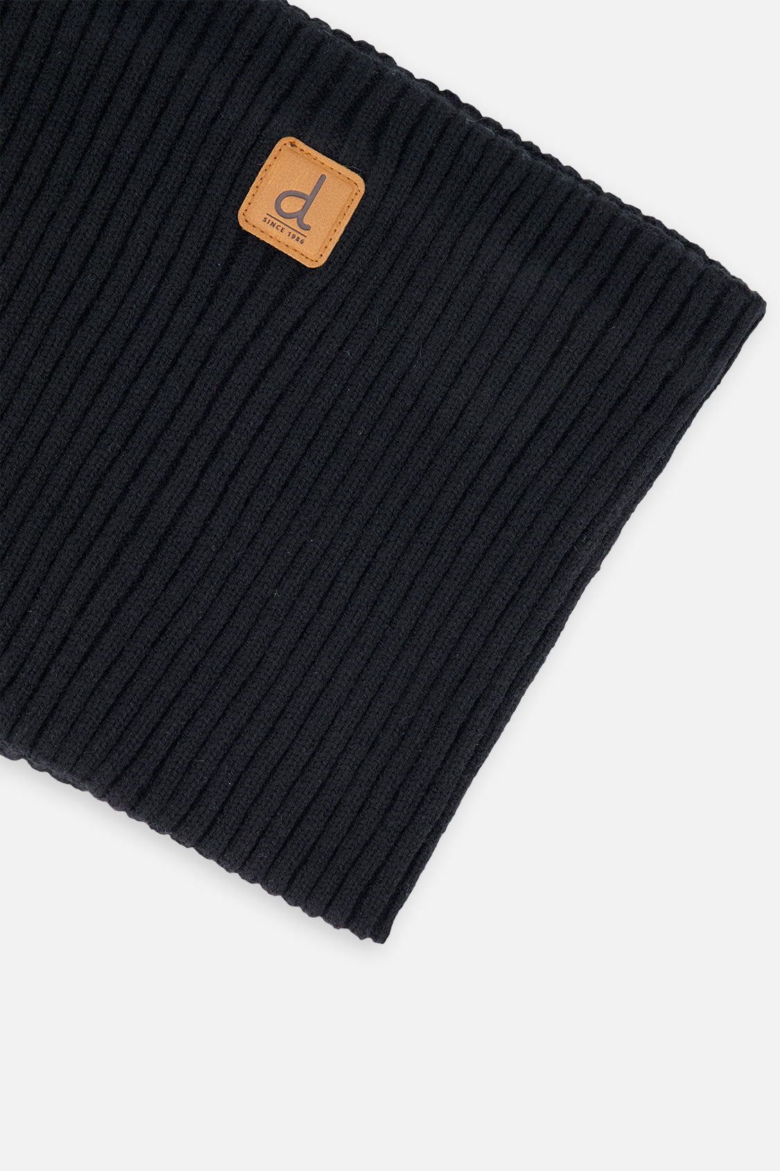 Baby Ribbed Knit Neckwarmer Black - Image 3