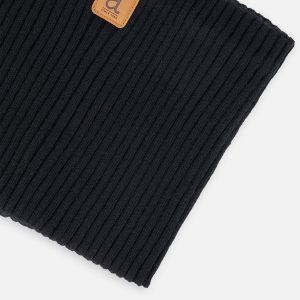 Ribbed Knit Neckwarmer Black - Image 3