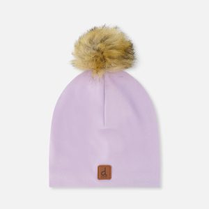 Baby Jersey Hat With Pompom Lavender