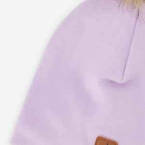 Baby Jersey Hat With Pompom Lavender - Image 3