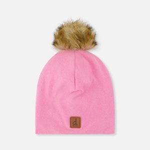 Baby Jersey Hat With Pompom Pink