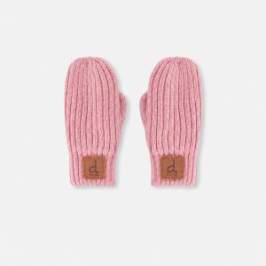 Knit Mittens Pale Dusty Pink