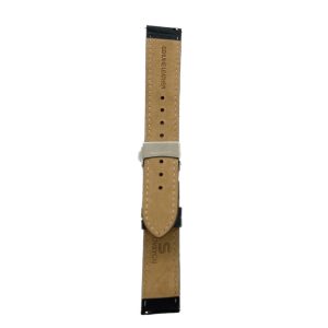 SOVRYGN black leather watch strap with rosegold deployment clasp