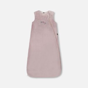 Organic cotton baby sleep sack with pink watercolor floral print