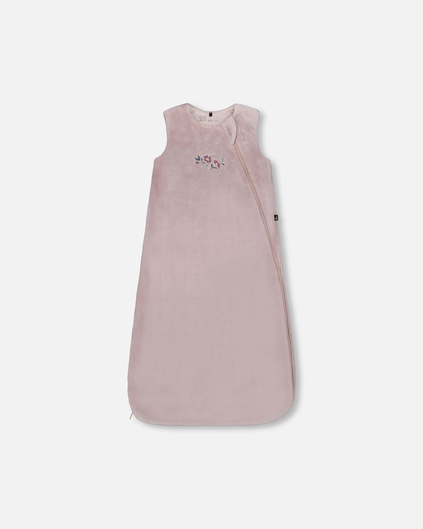 Organic cotton baby sleep sack with pink watercolor floral print