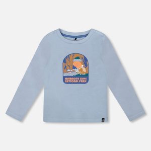 Organic Cotton Long Sleeve T-Shirt Light Blue - Image 6