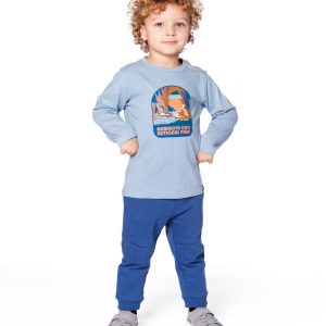 Organic Cotton Long Sleeve T-Shirt Light Blue - Image 2