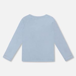 Organic Cotton Long Sleeve T-Shirt Light Blue - Image 3