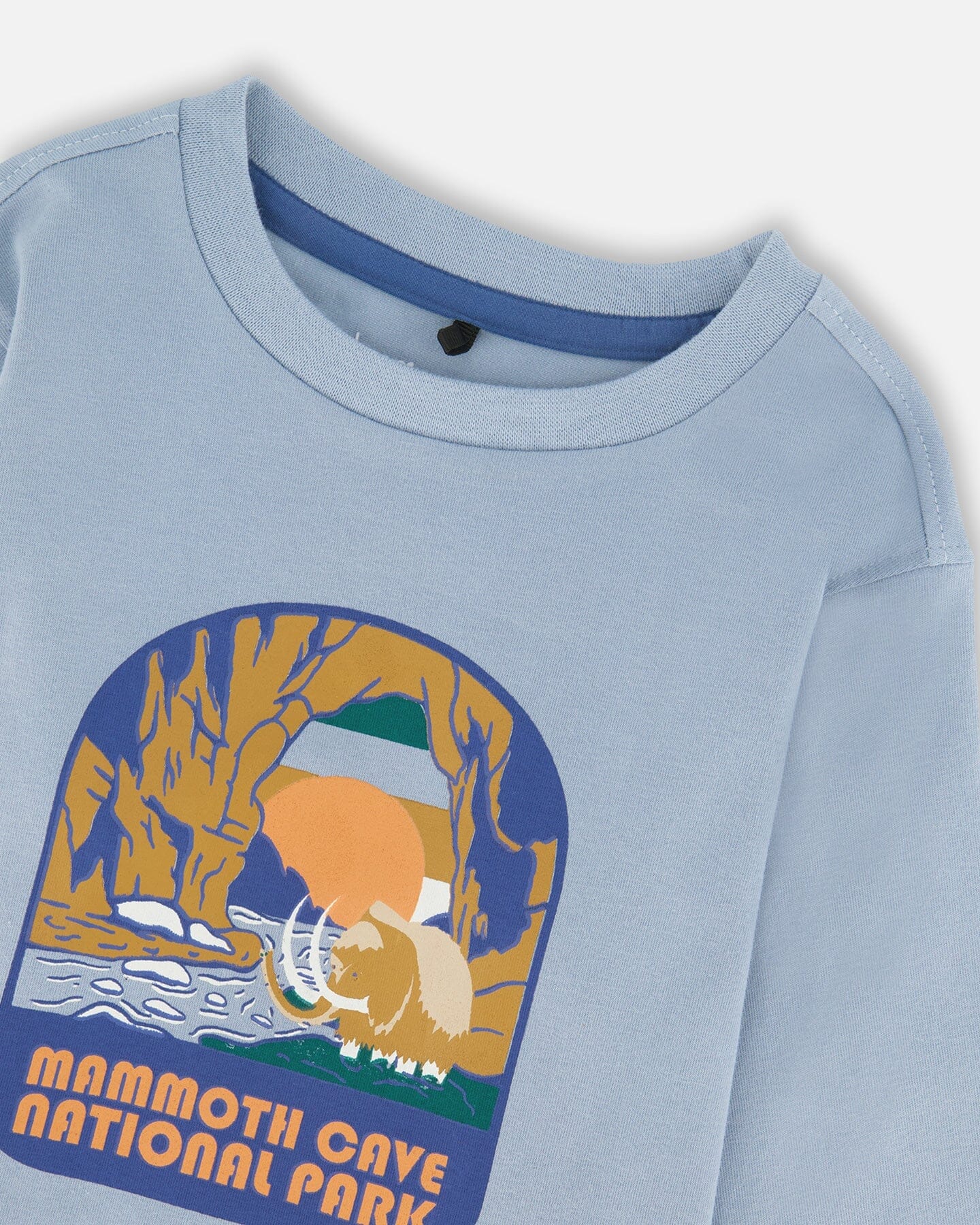 Organic Cotton Long Sleeve T-Shirt Light Blue - Image 4