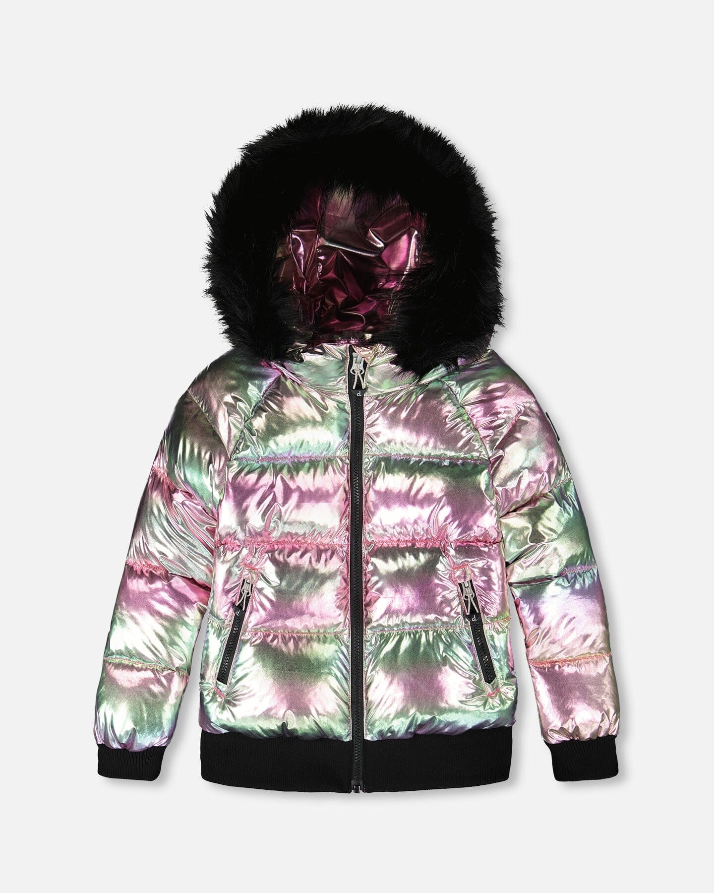 Multicolor Metallic Quilted Bomber-Style Winter Coat - Image 14
