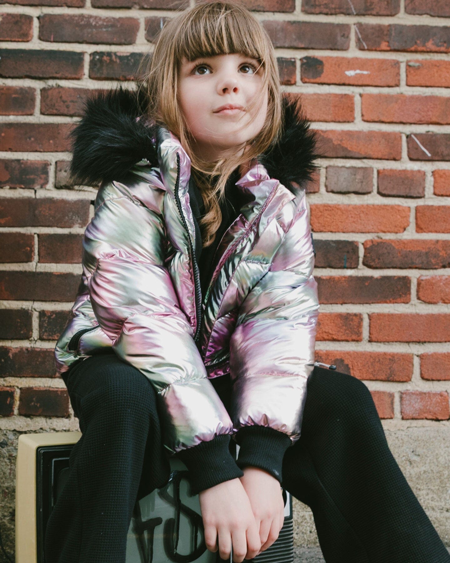 Multicolor Metallic Quilted Bomber-Style Winter Coat - Image 2